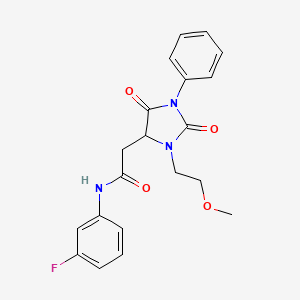 molecular formula C20H20FN3O4 B11280579 N-(3-fluorophenyl)-2-[3-(2-methoxyethyl)-2,5-dioxo-1-phenylimidazolidin-4-yl]acetamide 