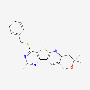 15-benzylsulfanyl-5,5,13-trimethyl-6-oxa-17-thia-2,12,14-triazatetracyclo[8.7.0.03,8.011,16]heptadeca-1,3(8),9,11,13,15-hexaene