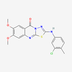 2-((3-chloro-4-methylphenyl)amino)-7,8-dimethoxy-5H-[1,3,4]thiadiazolo[2,3-b]quinazolin-5-one