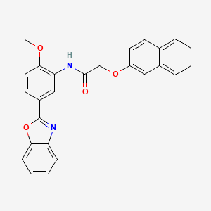 molecular formula C26H20N2O4 B11280650 N-[5-(1,3-benzoxazol-2-yl)-2-methoxyphenyl]-2-(naphthalen-2-yloxy)acetamide 