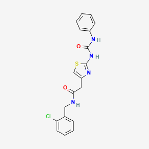 N-(2-chlorobenzyl)-2-(2-(3-phenylureido)thiazol-4-yl)acetamide