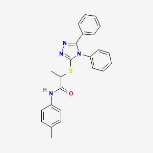 2-[(4,5-diphenyl-4H-1,2,4-triazol-3-yl)sulfanyl]-N-(4-methylphenyl)propanamide