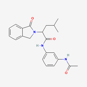 molecular formula C22H25N3O3 B11280715 N-[3-(acetylamino)phenyl]-4-methyl-2-(1-oxo-1,3-dihydro-2H-isoindol-2-yl)pentanamide 