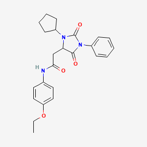 2-(3-cyclopentyl-2,5-dioxo-1-phenylimidazolidin-4-yl)-N-(4-ethoxyphenyl)acetamide