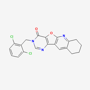 14-[(2,6-dichlorophenyl)methyl]-17-oxa-2,12,14-triazatetracyclo[8.7.0.03,8.011,16]heptadeca-1(10),2,8,11(16),12-pentaen-15-one