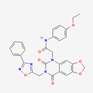 2-(6,8-dioxo-7-((3-phenyl-1,2,4-oxadiazol-5-yl)methyl)-7,8-dihydro-[1,3]dioxolo[4,5-g]quinazolin-5(6H)-yl)-N-(4-ethoxyphenyl)acetamide