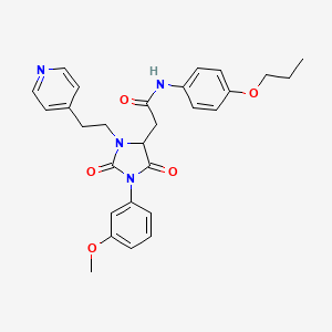 2-{1-(3-methoxyphenyl)-2,5-dioxo-3-[2-(pyridin-4-yl)ethyl]imidazolidin-4-yl}-N-(4-propoxyphenyl)acetamide