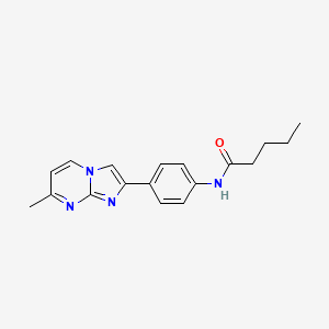 molecular formula C18H20N4O B11280775 N-(4-{7-Methylimidazo[1,2-A]pyrimidin-2-YL}phenyl)pentanamide 