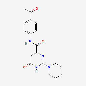 N-(4-acetylphenyl)-6-oxo-2-(piperidin-1-yl)-3,4,5,6-tetrahydropyrimidine-4-carboxamide