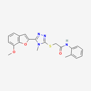 2-{[5-(7-methoxy-1-benzofuran-2-yl)-4-methyl-4H-1,2,4-triazol-3-yl]sulfanyl}-N-(2-methylphenyl)acetamide