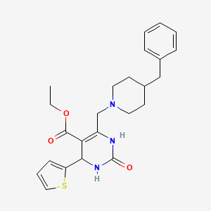 Ethyl 6-[(4-benzylpiperidin-1-yl)methyl]-2-oxo-4-(thiophen-2-yl)-1,2,3,4-tetrahydropyrimidine-5-carboxylate