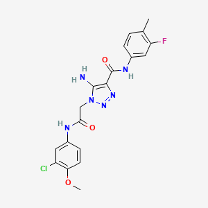 5-amino-1-{2-[(3-chloro-4-methoxyphenyl)amino]-2-oxoethyl}-N-(3-fluoro-4-methylphenyl)-1H-1,2,3-triazole-4-carboxamide