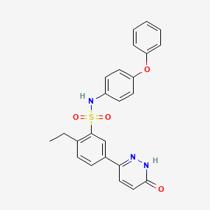 molecular formula C24H21N3O4S B11280899 2-ethyl-5-(6-oxo-1,6-dihydropyridazin-3-yl)-N-(4-phenoxyphenyl)benzenesulfonamide 