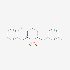 molecular formula C18H21ClN2O2S B11280900 2-(2-Chlorobenzyl)-6-(3-methylbenzyl)-1,2,6-thiadiazinane 1,1-dioxide 