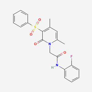 2-[4,6-dimethyl-2-oxo-3-(phenylsulfonyl)pyridin-1(2H)-yl]-N-(2-fluorophenyl)acetamide