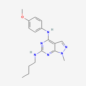 molecular formula C17H22N6O B11280952 N~6~-butyl-N~4~-(4-methoxyphenyl)-1-methyl-1H-pyrazolo[3,4-d]pyrimidine-4,6-diamine 