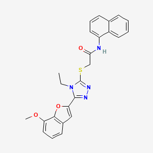 2-{[4-ethyl-5-(7-methoxy-1-benzofuran-2-yl)-4H-1,2,4-triazol-3-yl]sulfanyl}-N-(naphthalen-1-yl)acetamide