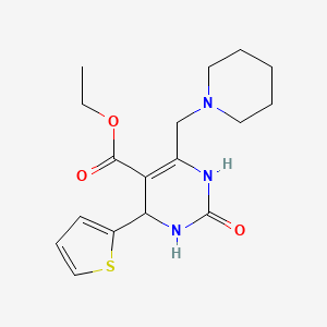 Ethyl 2-oxo-6-(piperidin-1-ylmethyl)-4-(thiophen-2-yl)-1,2,3,4-tetrahydropyrimidine-5-carboxylate