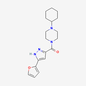 1-Cyclohexyl-4-[3-(furan-2-YL)-1H-pyrazole-5-carbonyl]piperazine