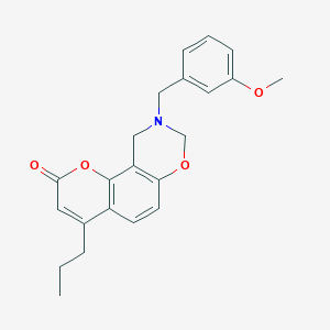 9-(3-methoxybenzyl)-4-propyl-9,10-dihydro-2H,8H-chromeno[8,7-e][1,3]oxazin-2-one