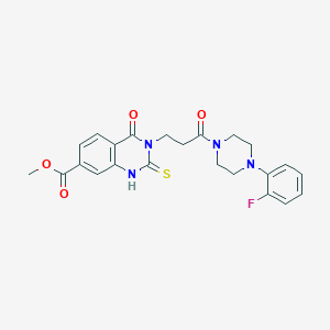 Methyl 3-(3-(4-(2-fluorophenyl)piperazin-1-yl)-3-oxopropyl)-4-oxo-2-thioxo-1,2,3,4-tetrahydroquinazoline-7-carboxylate