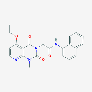 molecular formula C22H20N4O4 B11281022 2-(5-ethoxy-1-methyl-2,4-dioxo-1,2-dihydropyrido[2,3-d]pyrimidin-3(4H)-yl)-N-(naphthalen-1-yl)acetamide 