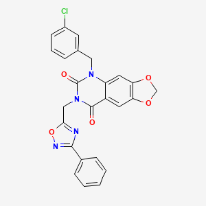 5-(3-chlorobenzyl)-7-((3-phenyl-1,2,4-oxadiazol-5-yl)methyl)-[1,3]dioxolo[4,5-g]quinazoline-6,8(5H,7H)-dione