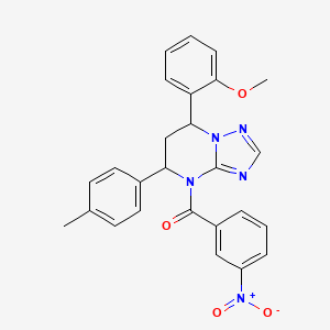 molecular formula C26H23N5O4 B11281047 [7-(2-methoxyphenyl)-5-(4-methylphenyl)-6,7-dihydro[1,2,4]triazolo[1,5-a]pyrimidin-4(5H)-yl](3-nitrophenyl)methanone 