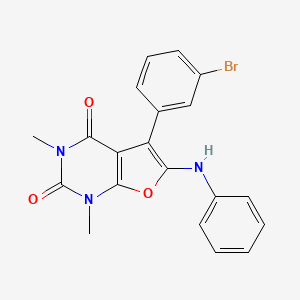 molecular formula C20H16BrN3O3 B11281064 5-(3-bromophenyl)-1,3-dimethyl-6-(phenylamino)furo[2,3-d]pyrimidine-2,4(1H,3H)-dione 