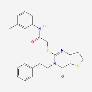 2-((4-oxo-3-phenethyl-3,4,6,7-tetrahydrothieno[3,2-d]pyrimidin-2-yl)thio)-N-(m-tolyl)acetamide