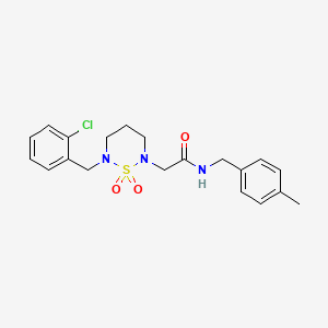 molecular formula C20H24ClN3O3S B11281080 2-[6-(2-chlorobenzyl)-1,1-dioxido-1,2,6-thiadiazinan-2-yl]-N-(4-methylbenzyl)acetamide 