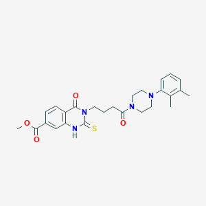 Methyl 3-(4-(4-(2,3-dimethylphenyl)piperazin-1-yl)-4-oxobutyl)-4-oxo-2-thioxo-1,2,3,4-tetrahydroquinazoline-7-carboxylate