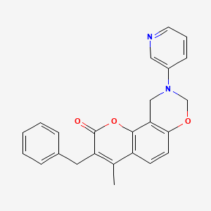 3-benzyl-4-methyl-9-(pyridin-3-yl)-9,10-dihydro-2H,8H-chromeno[8,7-e][1,3]oxazin-2-one