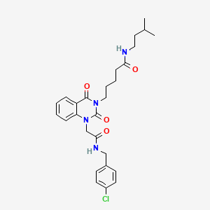 5-(1-(2-((4-chlorobenzyl)amino)-2-oxoethyl)-2,4-dioxo-1,2-dihydroquinazolin-3(4H)-yl)-N-isopentylpentanamide