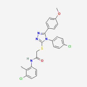 N-(3-chloro-2-methylphenyl)-2-{[4-(4-chlorophenyl)-5-(4-methoxyphenyl)-4H-1,2,4-triazol-3-yl]sulfanyl}acetamide