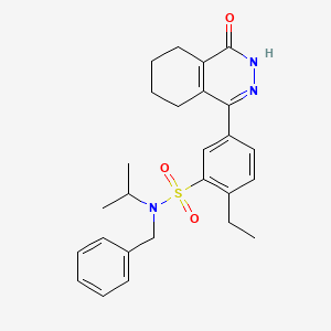 molecular formula C26H31N3O3S B11281180 N-benzyl-2-ethyl-5-(4-oxo-3,4,5,6,7,8-hexahydrophthalazin-1-yl)-N-(propan-2-yl)benzenesulfonamide 