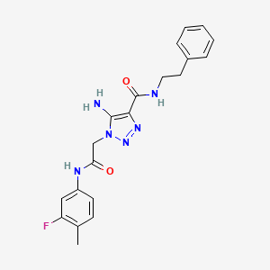 5-amino-1-{2-[(3-fluoro-4-methylphenyl)amino]-2-oxoethyl}-N-(2-phenylethyl)-1H-1,2,3-triazole-4-carboxamide