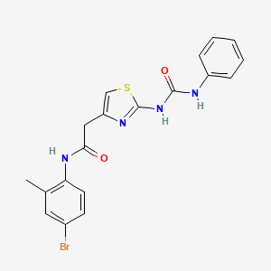 molecular formula C19H17BrN4O2S B11281184 N-(4-bromo-2-methylphenyl)-2-{2-[(phenylcarbamoyl)amino]-1,3-thiazol-4-yl}acetamide 