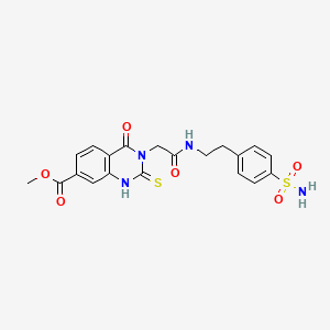 Methyl 4-oxo-3-(2-oxo-2-((4-sulfamoylphenethyl)amino)ethyl)-2-thioxo-1,2,3,4-tetrahydroquinazoline-7-carboxylate