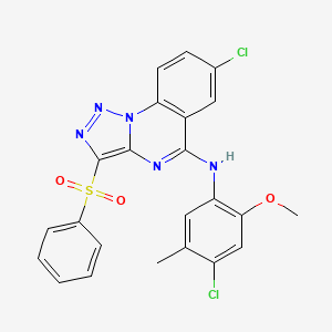 7-chloro-N-(4-chloro-2-methoxy-5-methylphenyl)-3-(phenylsulfonyl)[1,2,3]triazolo[1,5-a]quinazolin-5-amine