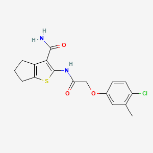 2-{[(4-chloro-3-methylphenoxy)acetyl]amino}-5,6-dihydro-4H-cyclopenta[b]thiophene-3-carboxamide