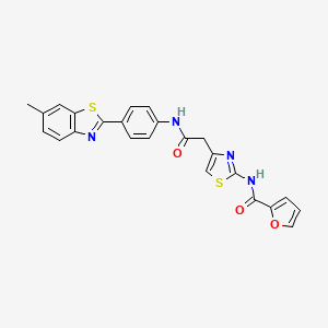 N-(4-(2-((4-(6-methylbenzo[d]thiazol-2-yl)phenyl)amino)-2-oxoethyl)thiazol-2-yl)furan-2-carboxamide