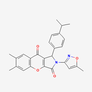 6,7-Dimethyl-2-(5-methyl-1,2-oxazol-3-yl)-1-[4-(propan-2-yl)phenyl]-1,2-dihydrochromeno[2,3-c]pyrrole-3,9-dione