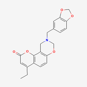 9-(1,3-benzodioxol-5-ylmethyl)-4-ethyl-9,10-dihydro-2H,8H-chromeno[8,7-e][1,3]oxazin-2-one