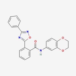 N-(2,3-dihydro-1,4-benzodioxin-6-yl)-2-(3-phenyl-1,2,4-oxadiazol-5-yl)benzamide