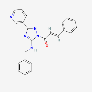 molecular formula C24H21N5O B11281297 (2E)-1-{5-[(4-methylbenzyl)amino]-3-(pyridin-3-yl)-1H-1,2,4-triazol-1-yl}-3-phenylprop-2-en-1-one 