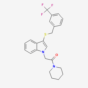 1-(piperidin-1-yl)-2-(3-((3-(trifluoromethyl)benzyl)thio)-1H-indol-1-yl)ethanone