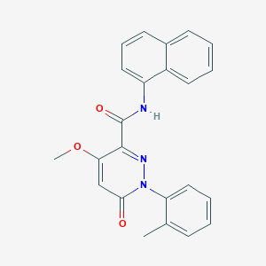 molecular formula C23H19N3O3 B11281316 4-methoxy-N-(naphthalen-1-yl)-6-oxo-1-(o-tolyl)-1,6-dihydropyridazine-3-carboxamide 