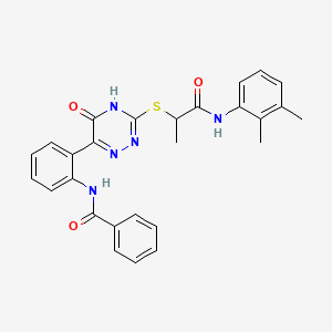 N-{2-[3-({1-[(2,3-Dimethylphenyl)carbamoyl]ethyl}sulfanyl)-5-oxo-4,5-dihydro-1,2,4-triazin-6-YL]phenyl}benzamide