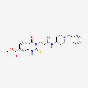 Methyl 3-(3-((1-benzylpiperidin-4-yl)amino)-3-oxopropyl)-4-oxo-2-thioxo-1,2,3,4-tetrahydroquinazoline-7-carboxylate